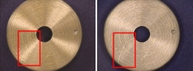 Abbildung 10: Durch getrennte Polarisierung des Ringlichtausgangs und der Linse können Glanzeffekte weitgehend reduziert werden, sodass wichtige Oberflächendetails erkennbar werden