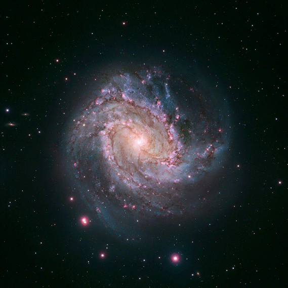 Abbildung 1: Bild der Spiralgalaxie M83, aufgenommen mit dem Hubble-Weltraumteleskop.